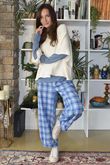 Patrick Plaid Brushed Cotton Demi Bloom Pant Soft Cobalt